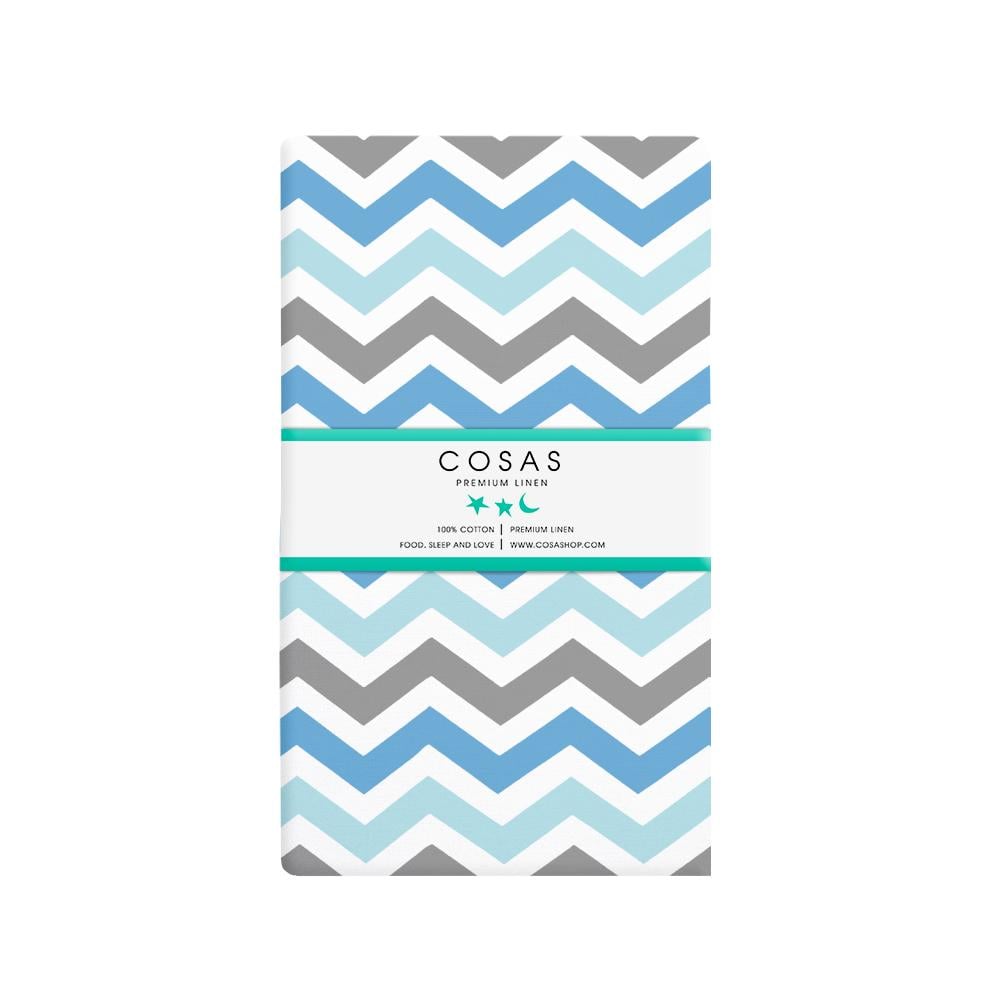 Простирадло на резинці Cosas Zig 90х200х20 см Grey/Blue (4822052038567)