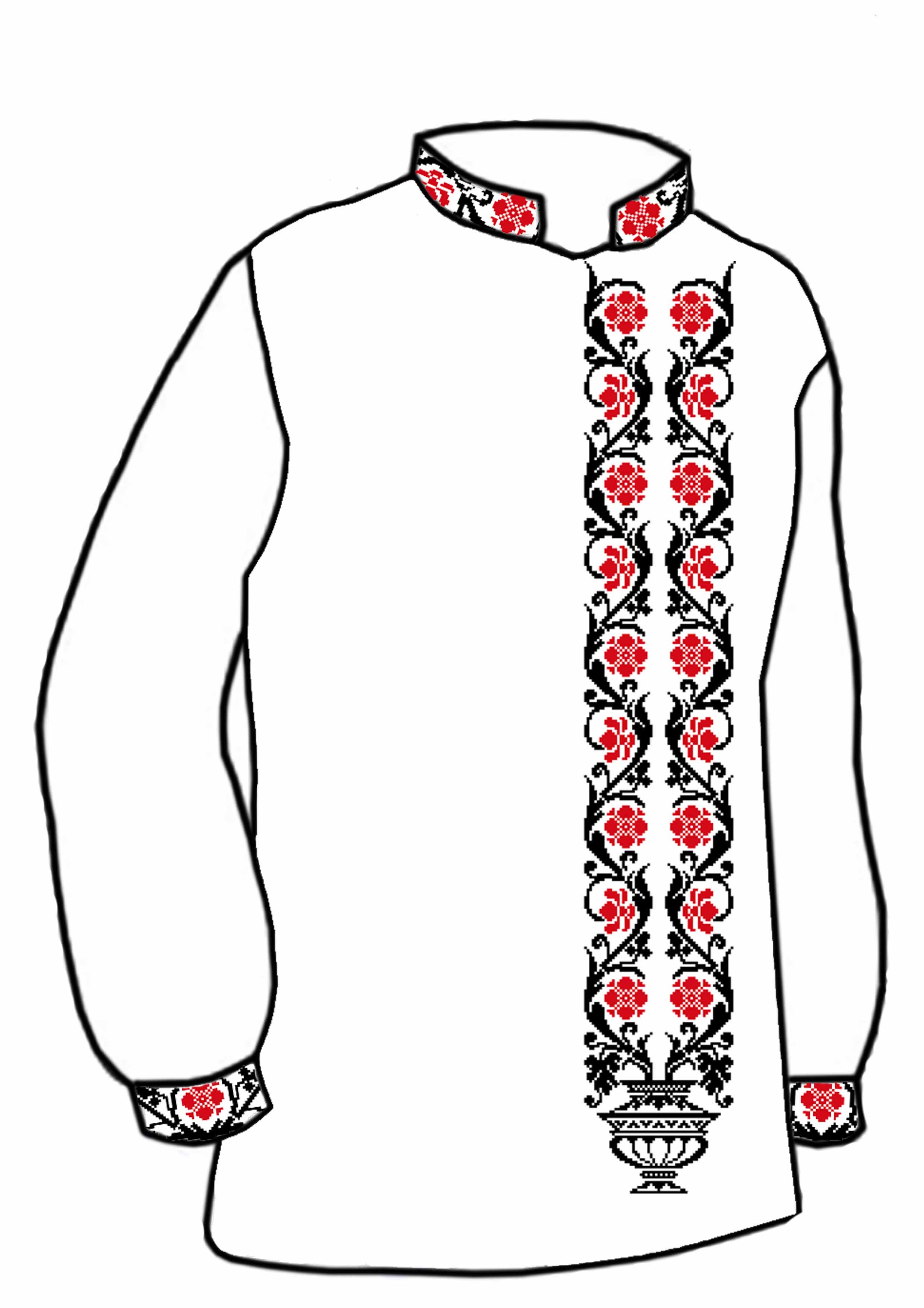 Заготовка для вышивки нитями или бисером рубашка СЧД-184 домотканое полотно