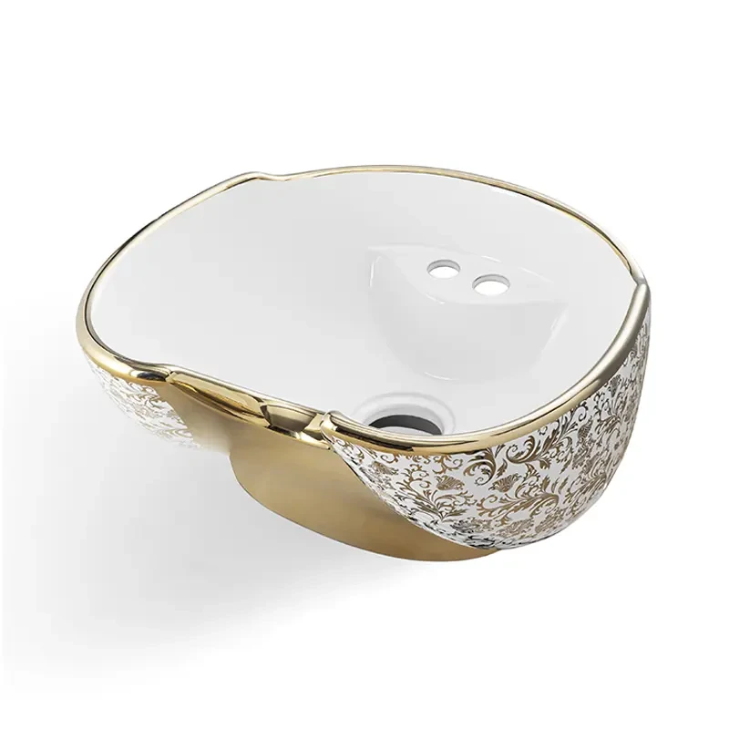 Раковина к парикмахерской мойке ДенІС professional Лилия Белая 013 керамическая Золотой (1520593193) - фото 1 Раковина к парикмахерской мойке ДенІС professional Лилия Белая 013 керамическая Золотой (1520593193) - фото 1