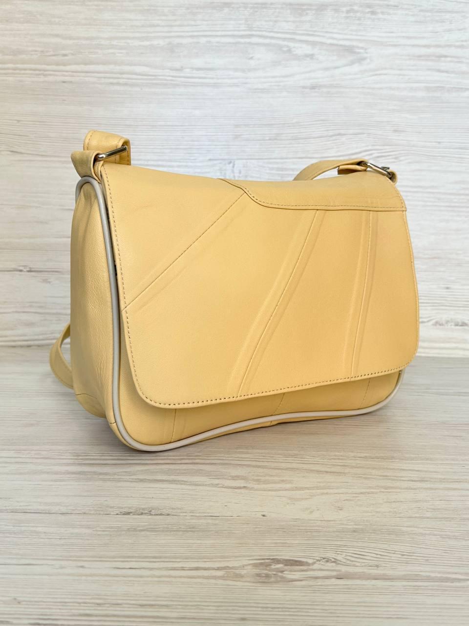 Сумка жіноча натуральна шкіра Жовтий (106032)