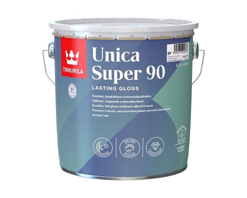 Лак для дерева Tikkurila Unica Super 90 глянцевый 2,7 л