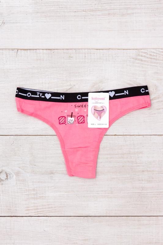 Труси-стрінги жіночі з малюнком Носи Своє L Рожевий (13024)