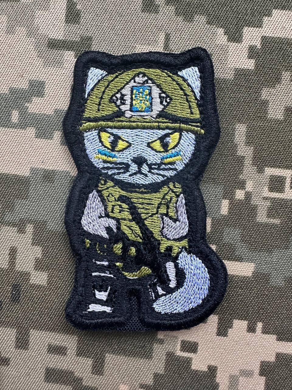 Шеврон на липучці Кіт ЗСУ (058) - фото 2 Шеврон на липучці Кіт ЗСУ (058) - фото 2