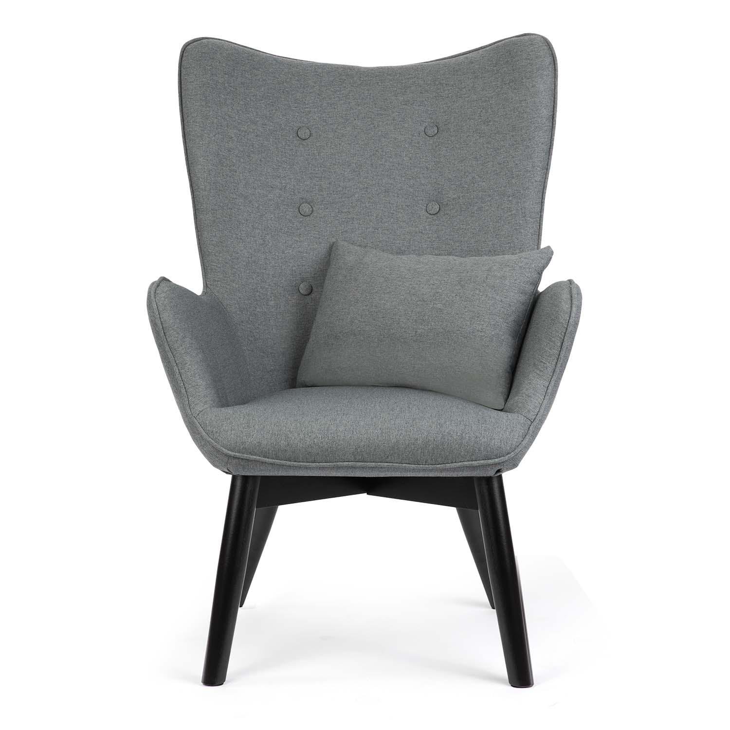 Мягкое кресло Sofotel Norse Wingback с подставкой для ног Серо-черный - фото 4