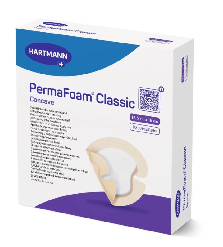 Повязка губчатая самоклеющаяся специальной формы PermaFoam Classic Concave 16,5х18 см