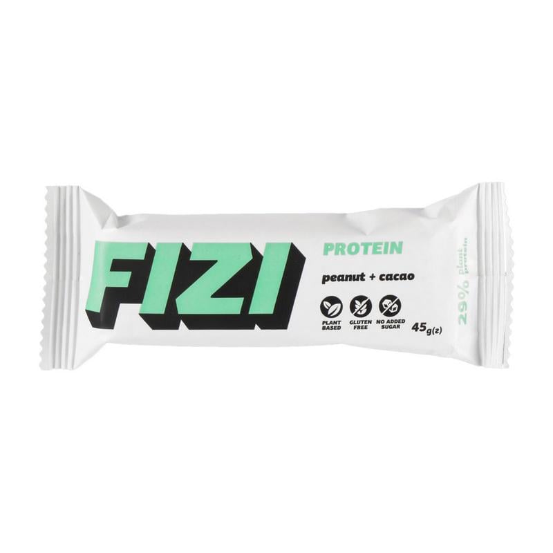 Протеиновый батончик 13 г білка без белого сахара Fizi Protein Bar 45 г Арахис/Какао