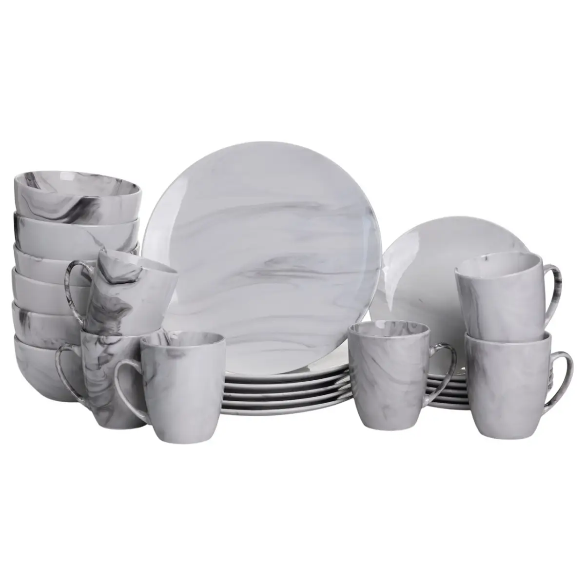 Столовый набор посуды Marmor MD-24-2G фарфоровый 24 пр. на 6 персон (8-6-5169120)