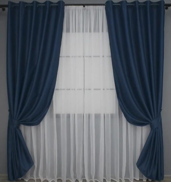 Комплект штор на люверсах Midnight из ткани блекаут 1,5х2,7 м 2 шт. Синий (1164ш 37-0160)