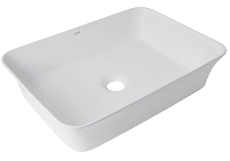 Раковина накладная Qtap Virgo 490х350х110 мм прямоугольная без донного клапана White (QT18112261WN)