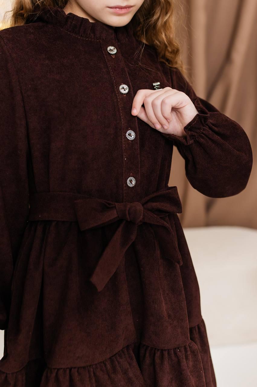 Сукня для дівчинки вельветова 128 см Шоколадний (D-7300-128ш) - фото 7 Сукня для дівчинки вельветова 128 см Шоколадний (D-7300-128ш) - фото 7