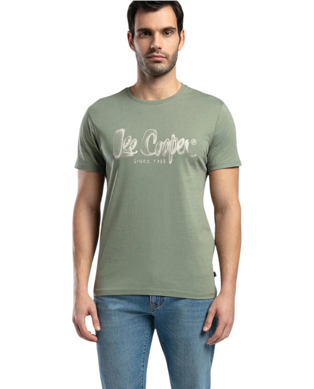 Футболка чоловіча Lee Cooper Drawing 252LCM242002.5201 M Оливковий (8682272620579)