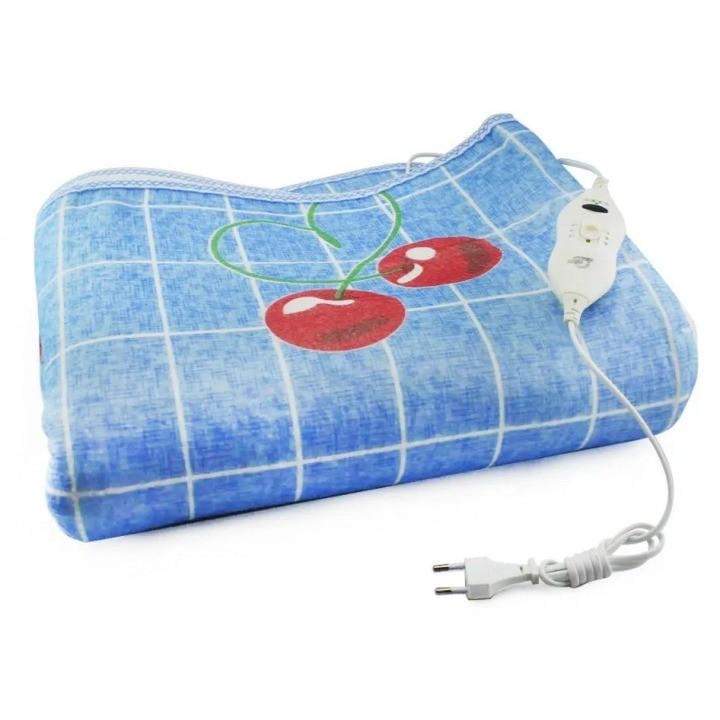 Електропростирадло Electric blanket 5734 з вишнями 150х120 см Blue (019603)