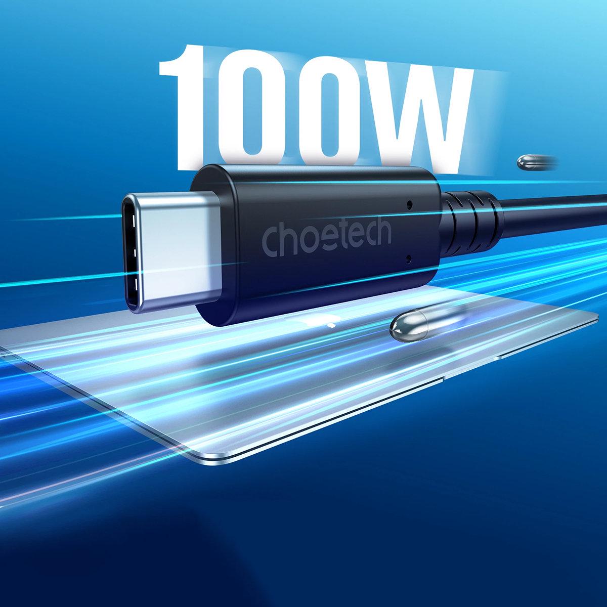 Кабель Choetech USB C to C USB4 Gen3 100 W 40Gbps/8K 0,8 м (XCC-1028) - фото 3