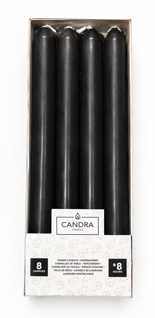 Свеча столовая Bolsius 230/20 мм 8 шт. Black (3119901530)