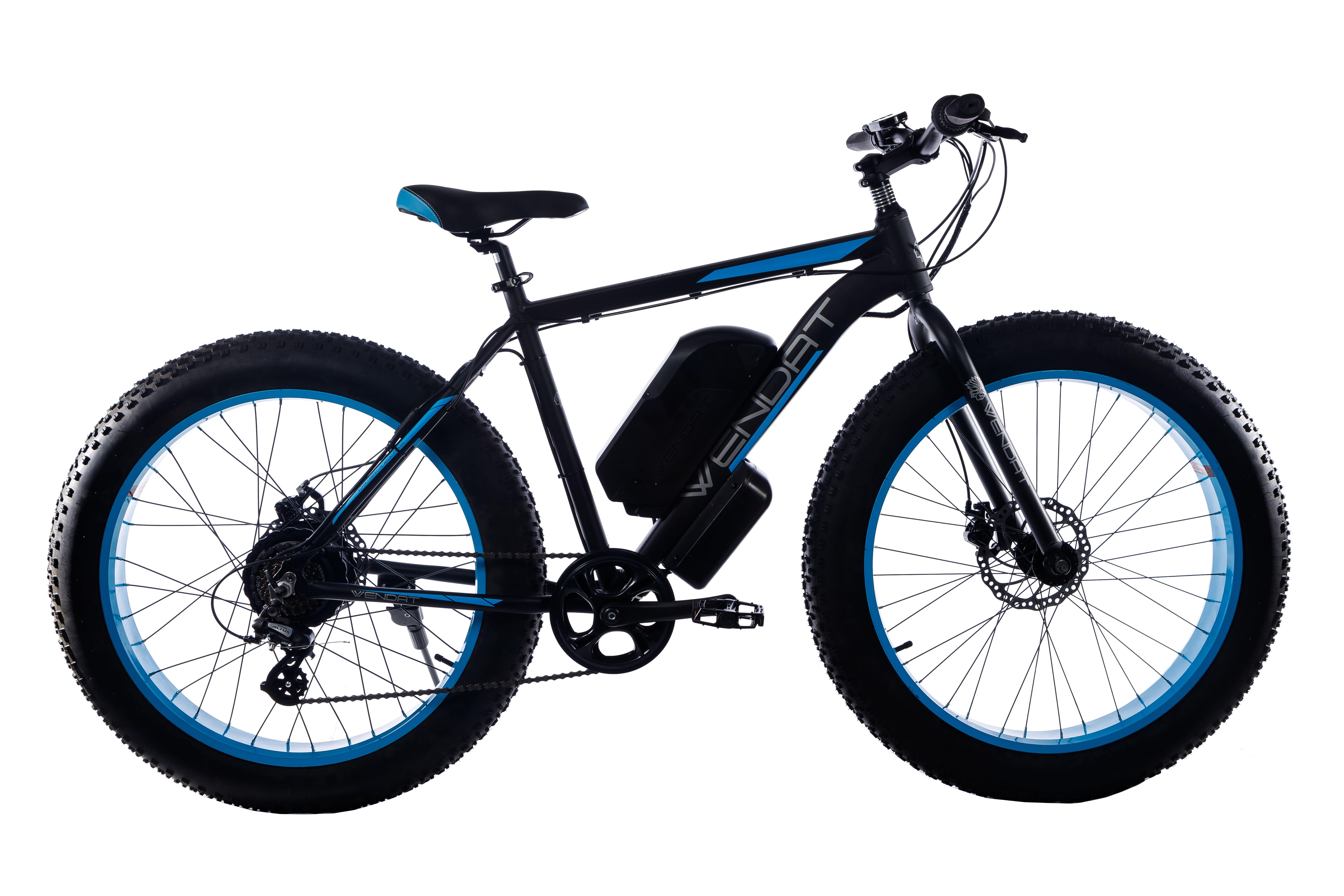 Електровелосипед WENDAT Fatbike з гідравлічними гальмами 48V/23 Ah/1500W Чорно-синій (FatWen-48v23Ah1500W-black-blue)
