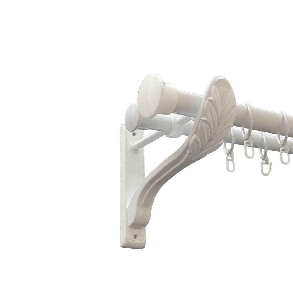 Карниз металлический Orvit Дуо двухрядный ретро/гладкая труба/кольцо металлическое Арктис 25/19 мм 240 см (00-00010460)