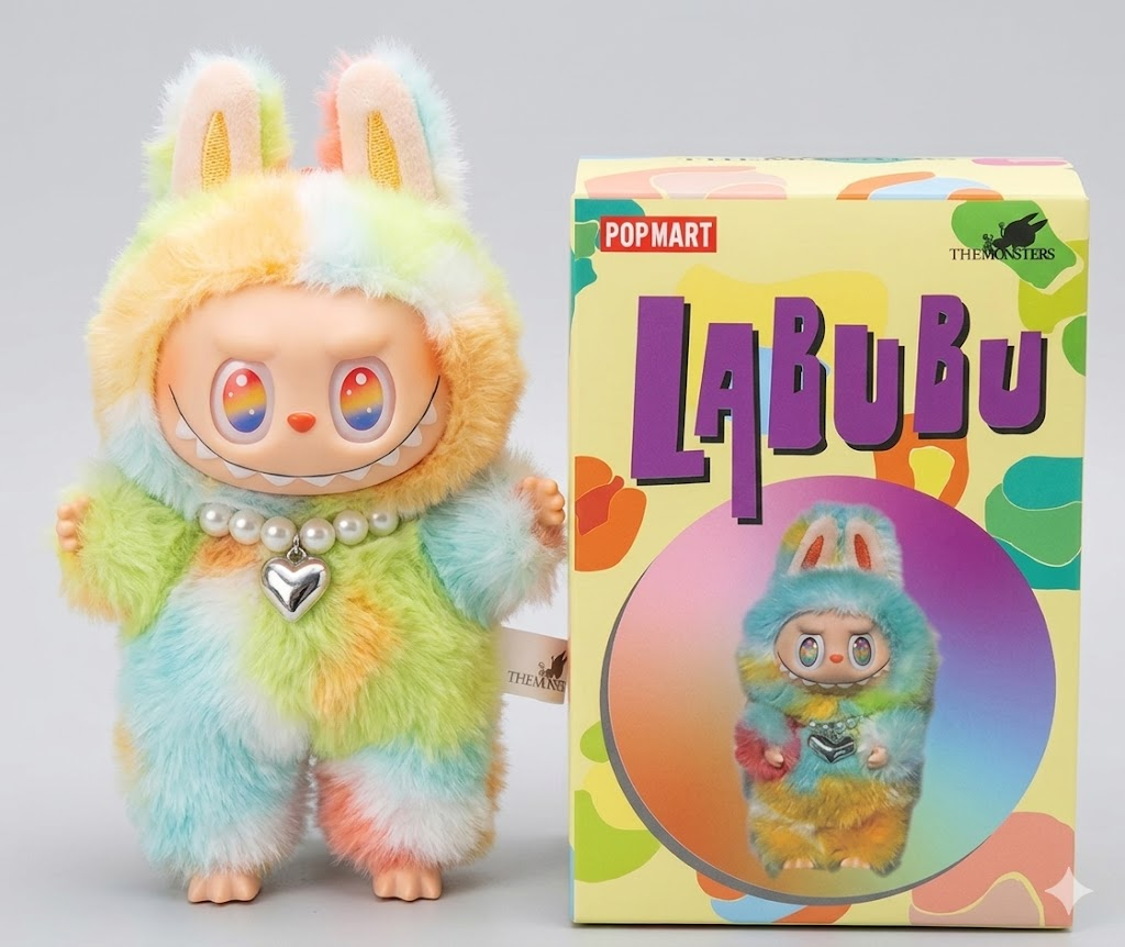 Сюрприз бокс брелок-игрушка POP MART Лабубу 5 сезон Радуга с жемчужным ожерельем (3010012)