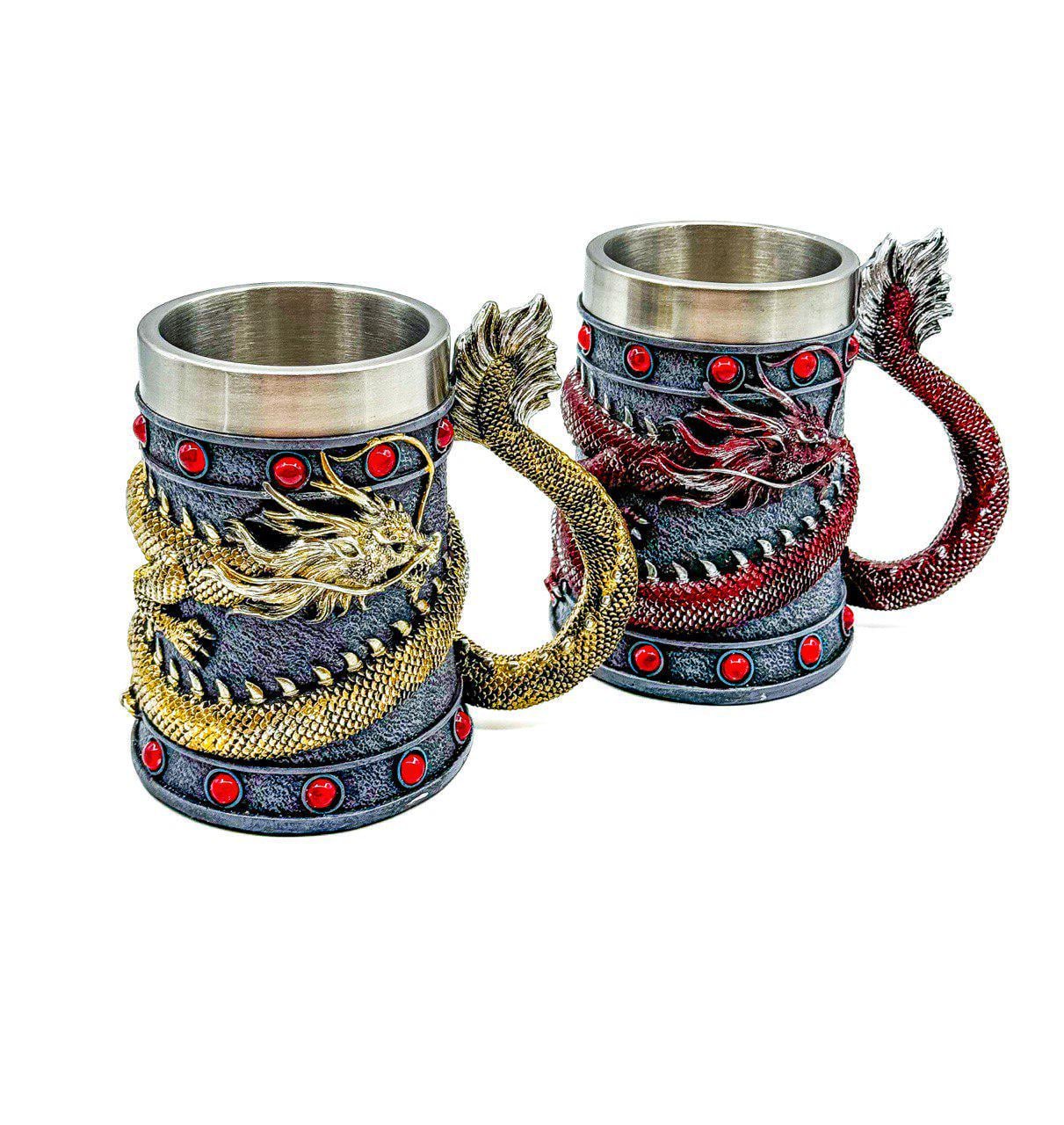 Кружки Игра Престолов драконы Мелеис и Солнечный огонь 500 мл Золотой/Красный (19475319)