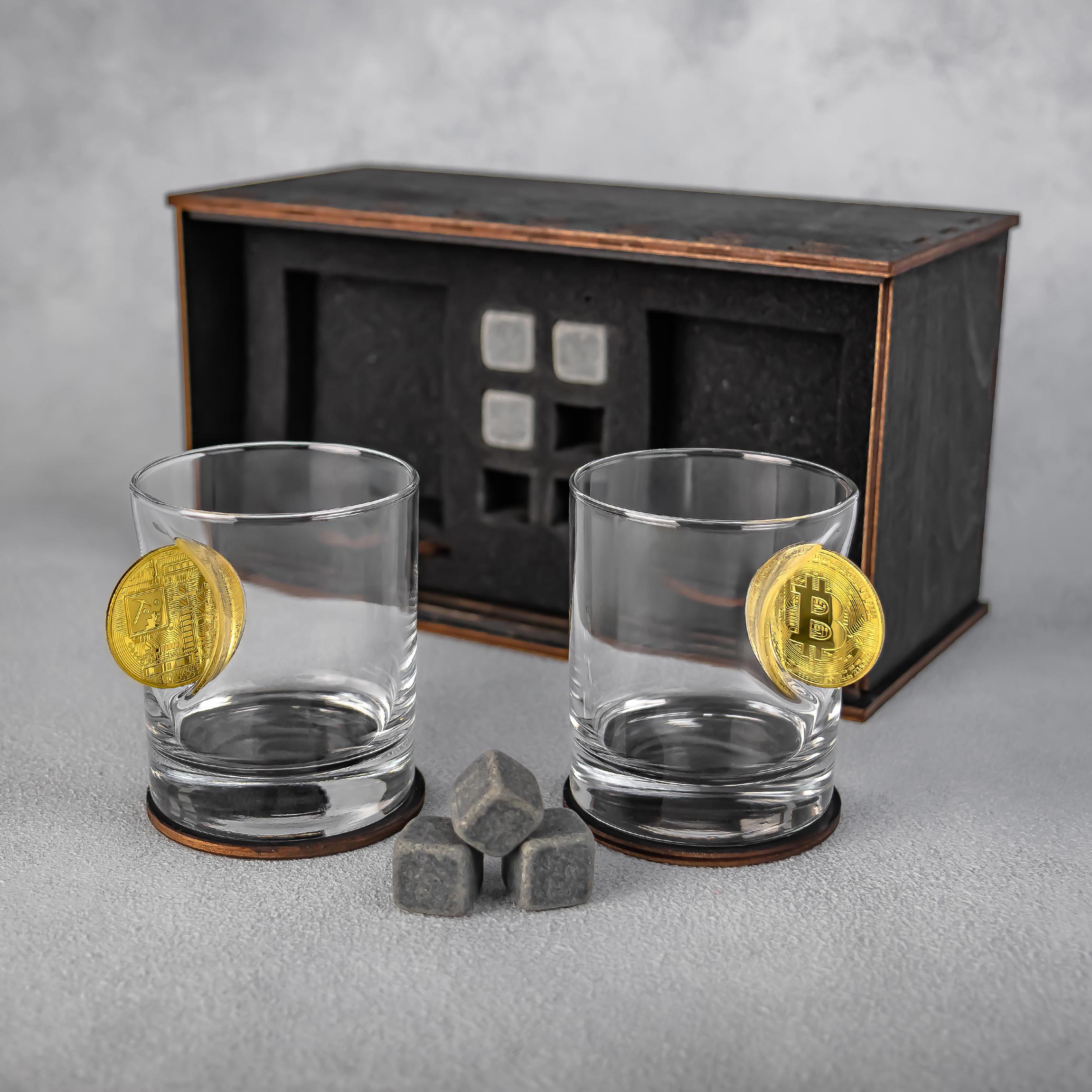 Набор на 2 стакана с биткоинами (24904918)