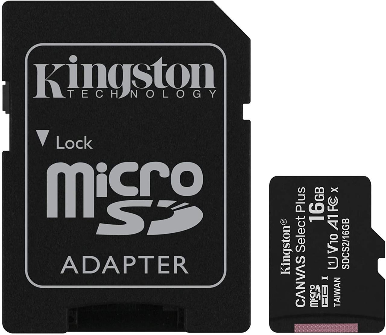 Карта памяти Kingston micro SDHC 16GB Class 10 UHS-1 c адаптером Черный SDCS2/16GBSP