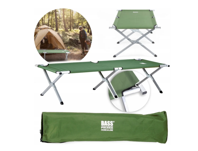 Ліжко туристичне розкладне Bass Polska BH 31001 з чохлом 190х70х45 см Зелений - фото 4 Ліжко туристичне розкладне Bass Polska BH 31001 з чохлом 190х70х45 см Зелений - фото 4