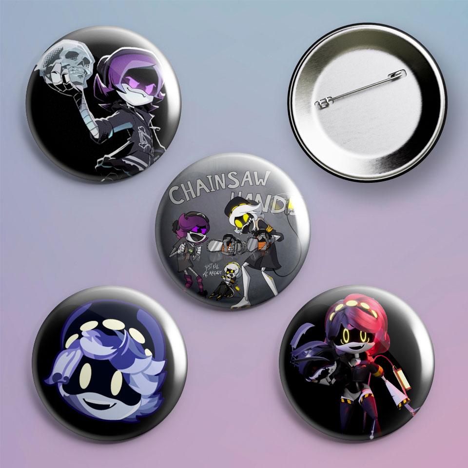 Значки на рюкзак с принтом Murder Drones 4 шт. Значки на рюкзак с принтом Murder Drones 4 шт.