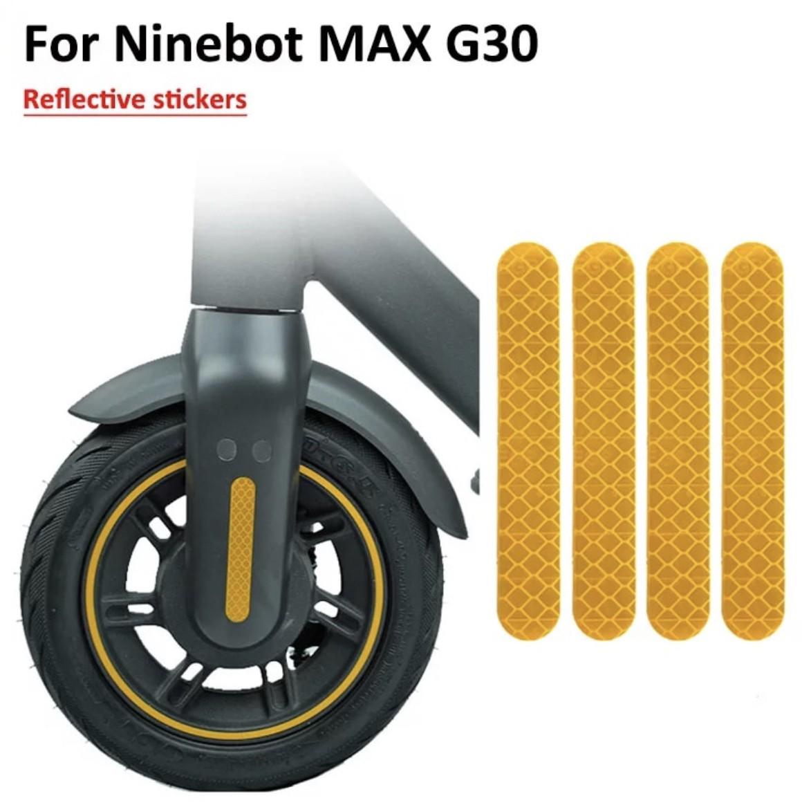 Світловідбиваючі наклейки для Ninebot G30 Жовтий - фото 3