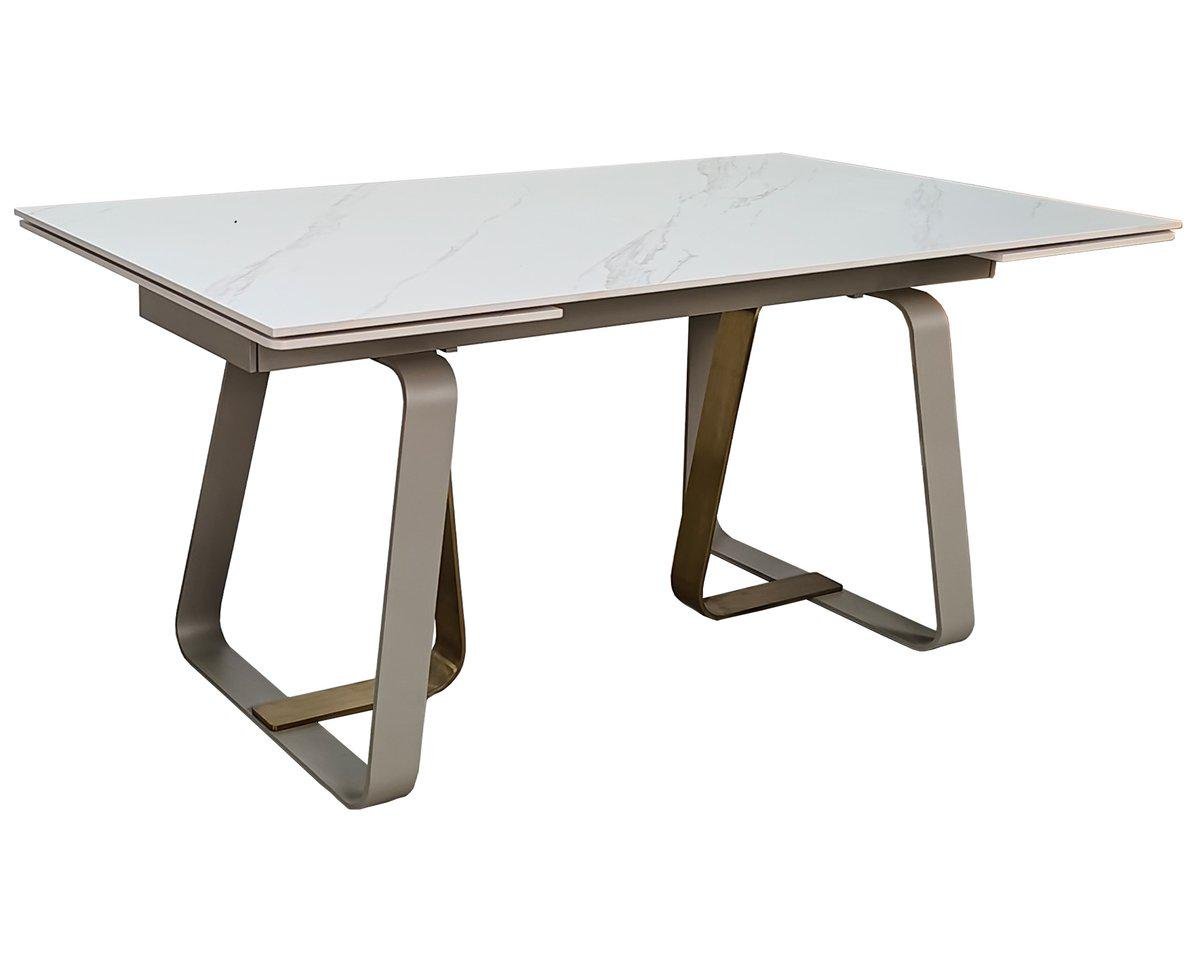 Стол обеденный раскладной Intarsio BIANCO LUXE CERAMIC 160-240х90 см Белый матовый/белый+золото (BIANCOLUXE160) Стол обеденный раскладной Intarsio BIANCO LUXE CERAMIC 160-240х90 см Белый матовый/белый+золото (BIANCOLUXE160)