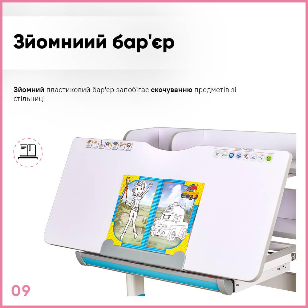 Дитяча шкільна парта з стільцем Evo-kids BD-22 PN Рожевий - фото 9