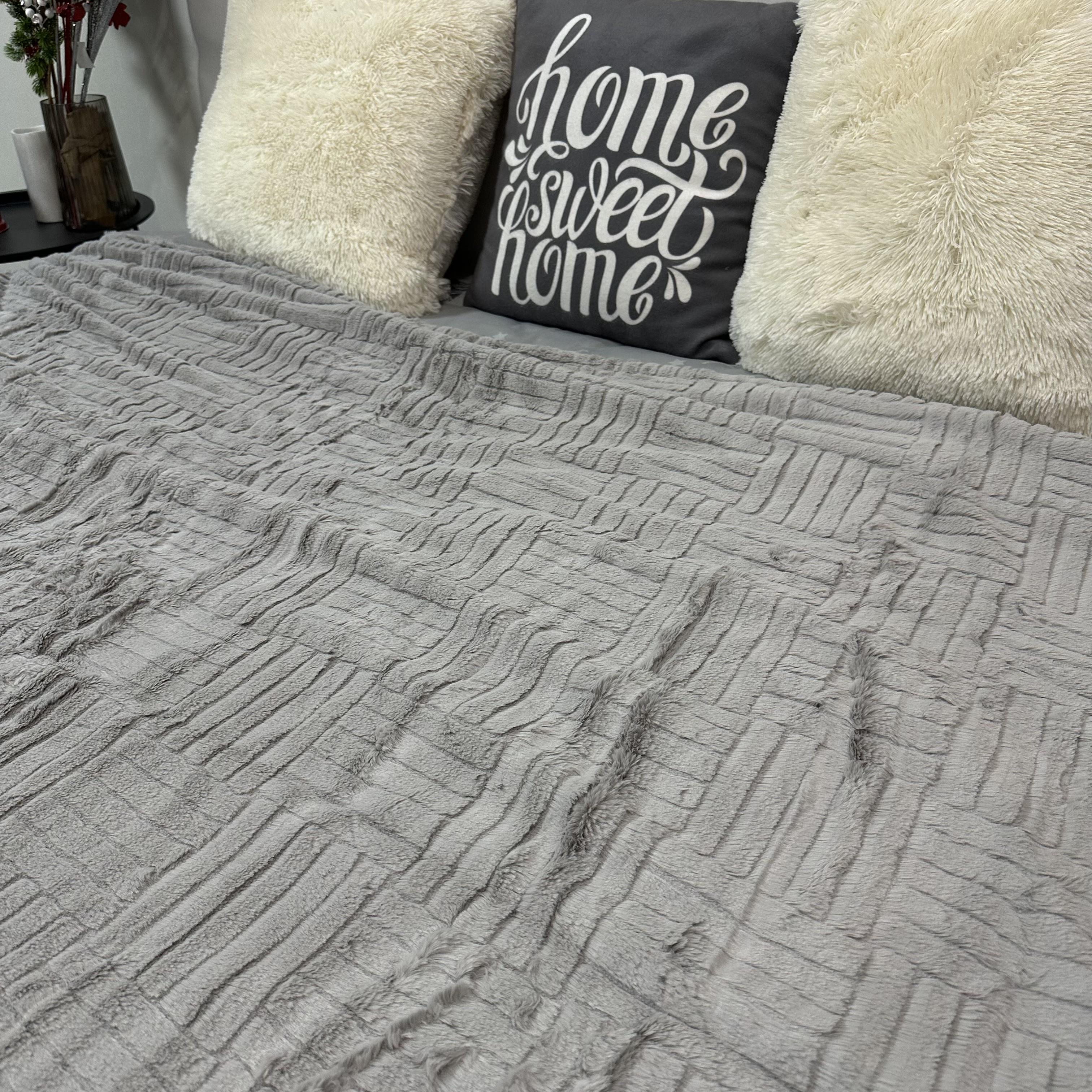 Покрывало микрофибра велюр 200х230 см Серый (30111402) - фото 2