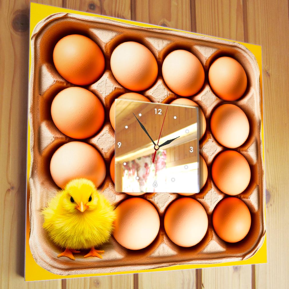 Часы Яйца и ципленок 260x260 мм (C04651) - фото 2 Часы Яйца и ципленок 260x260 мм (C04651) - фото 2