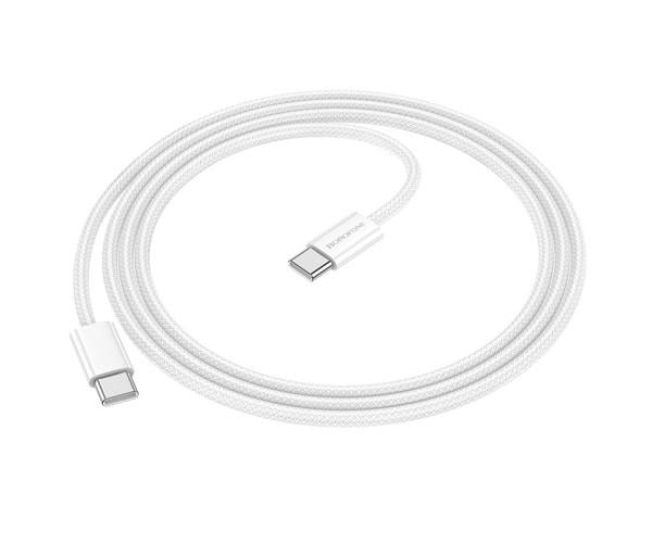 Кабель Borofone BX103 60W 3A Type-C to Type-C USB White