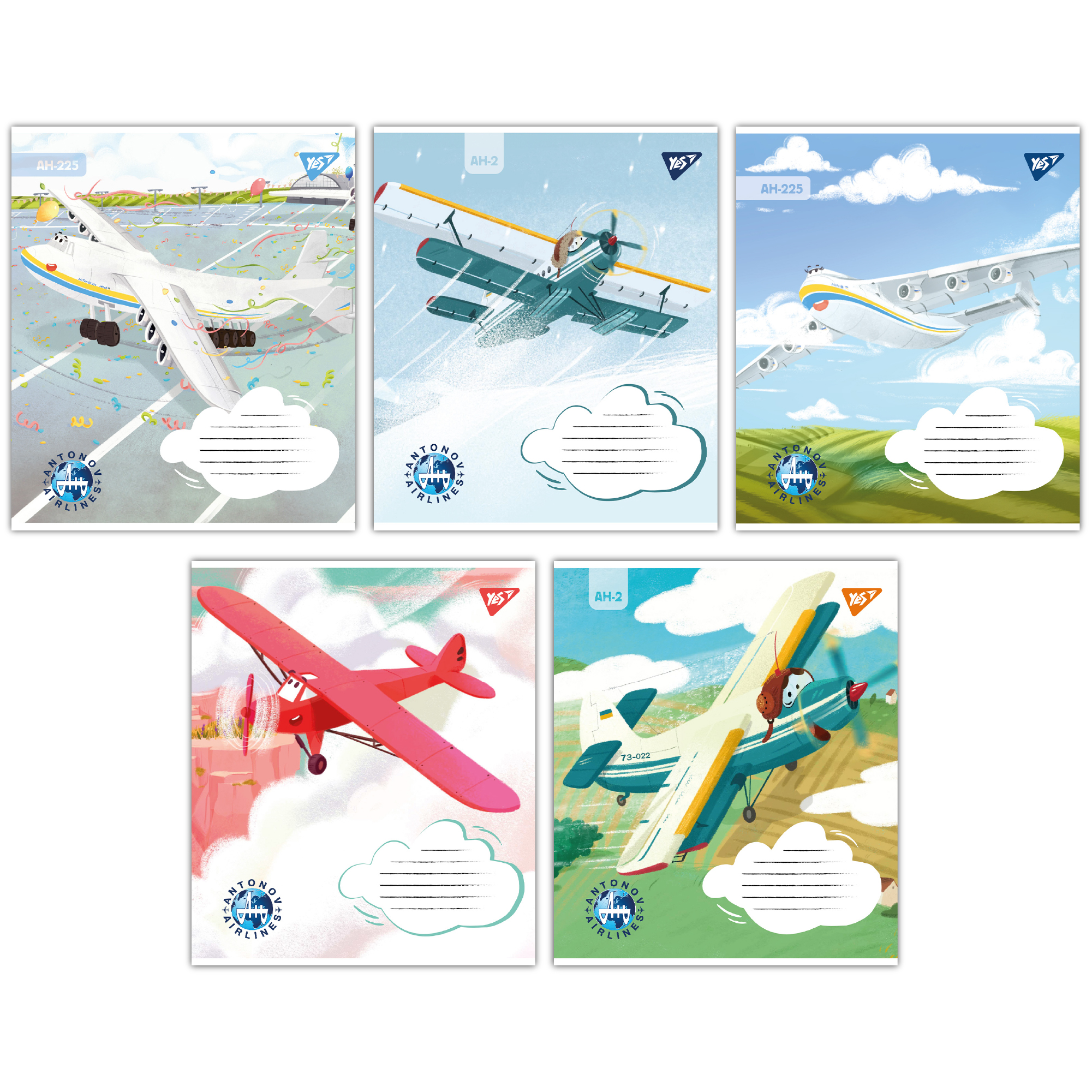 Набор тетрадей школьных YES Антонов А5/12 линия 25 шт. (767429)