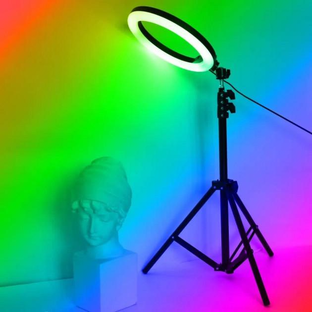 Комплект блогера MJ38 RGB LED лампа 38 см із пультом і штативом 2 м - фото 5