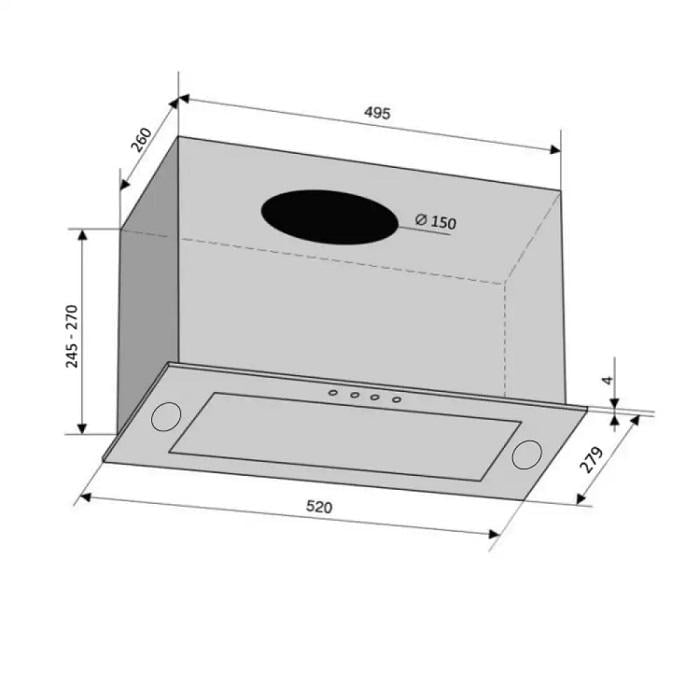 Витяжка VENTOLUX PUNTO 520/279 WG (1000) TRC MS - фото 10