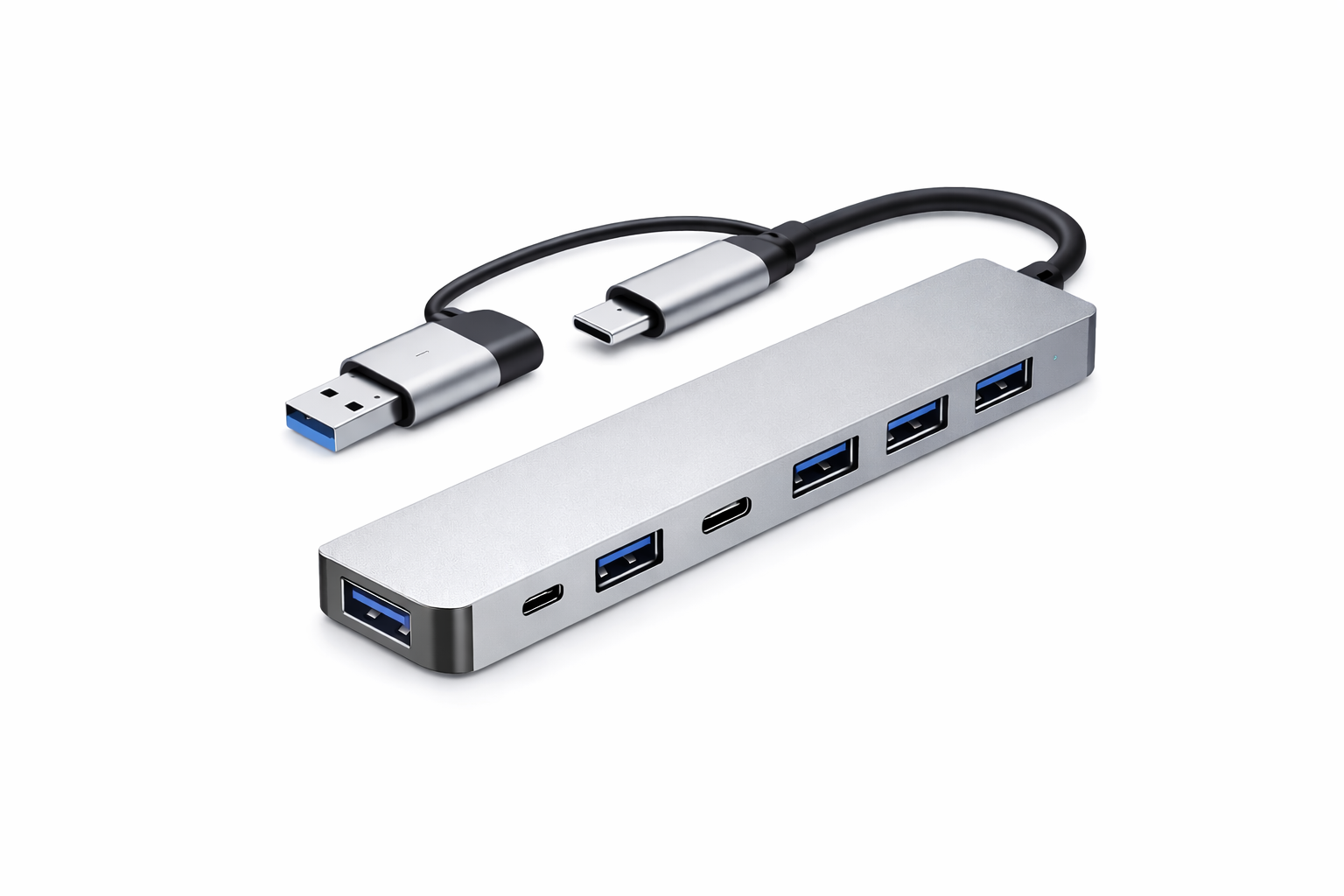 USB-концентратор Type-C 3.0 OTG-разветвитель 7 портов для ноутбуков/MacBook/ПК и аксессуаров (33730883)