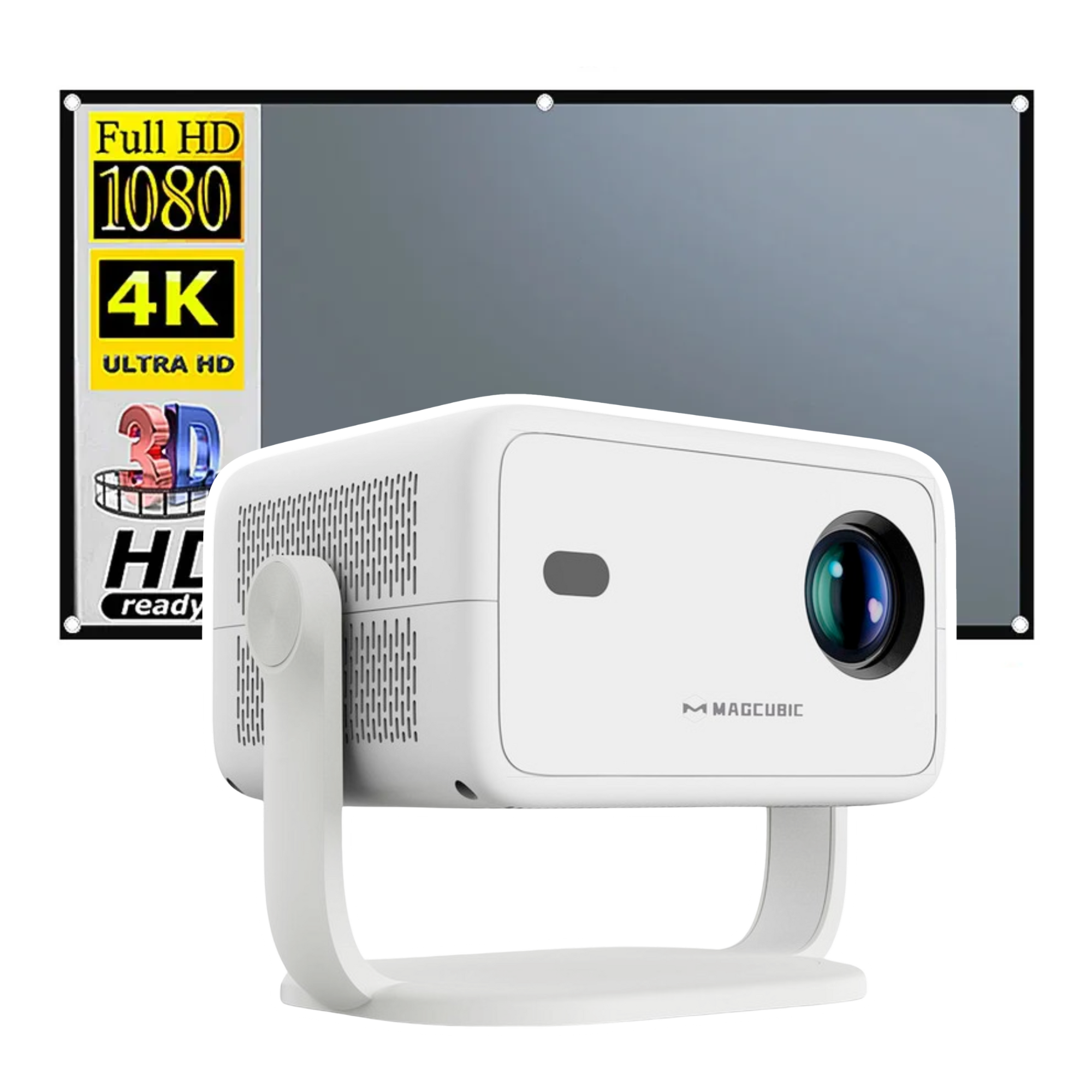 Комплект проєктор Magcubic L018 4K/екран для проектора MIXITO Anti-light 100" 16:9 Gray (26032318)