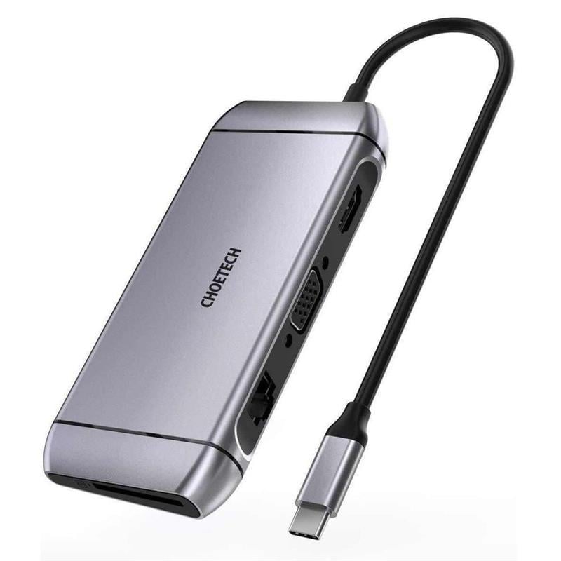 USB-хаб Choetech HUB-M15 USB Type-C 9в1 HDMI VGA RJ-45 Grey (35575416) USB-хаб Choetech HUB-M15 USB Type-C 9в1 HDMI VGA RJ-45 Grey (35575416)