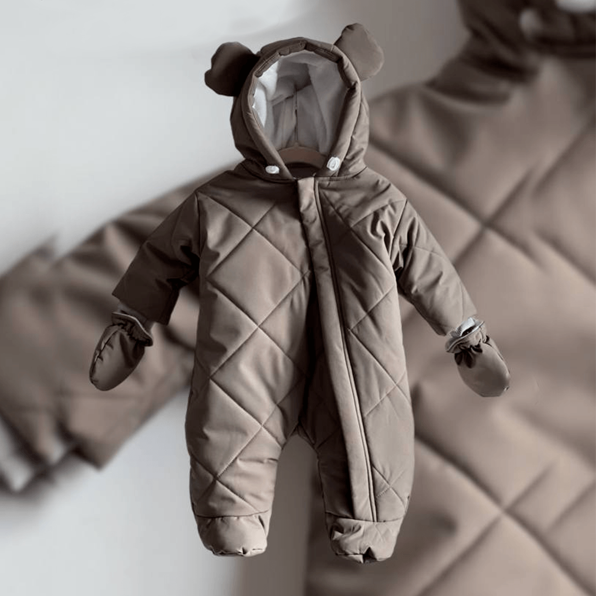 Детский зимний комбинезон Bunny Box водонепроницаемый р. 68 Коричневый (22138748) - фото 2 Детский зимний комбинезон Bunny Box водонепроницаемый р. 68 Коричневый (22138748) - фото 2