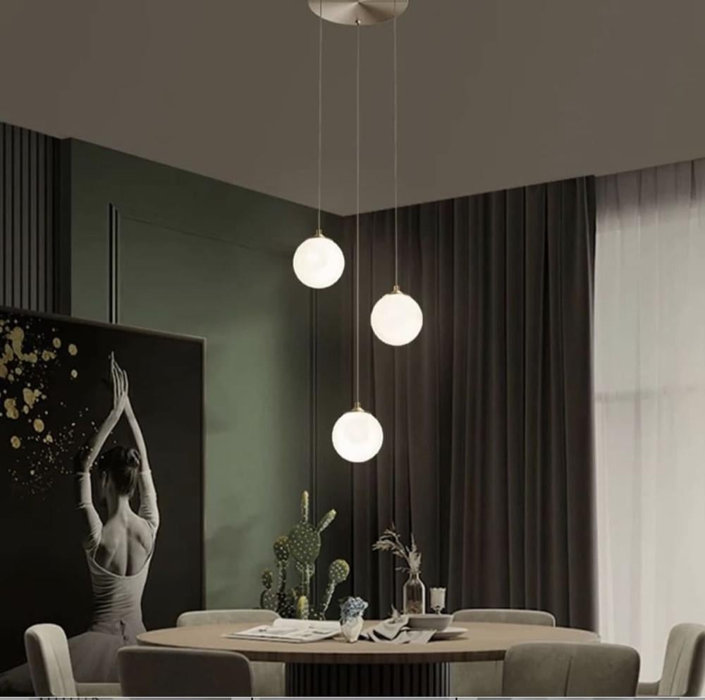 Люстра-трансформер підвісна Jar Bubble Ball з 3 білими плафонами (0286 GD 3) - фото 2