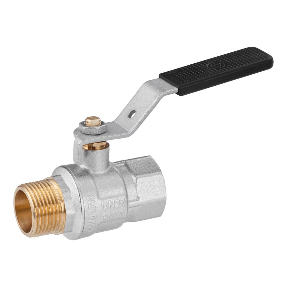 Кран кульовий Kroner ВЗ PN40 3/4" ручка/нікельований (CV033217)