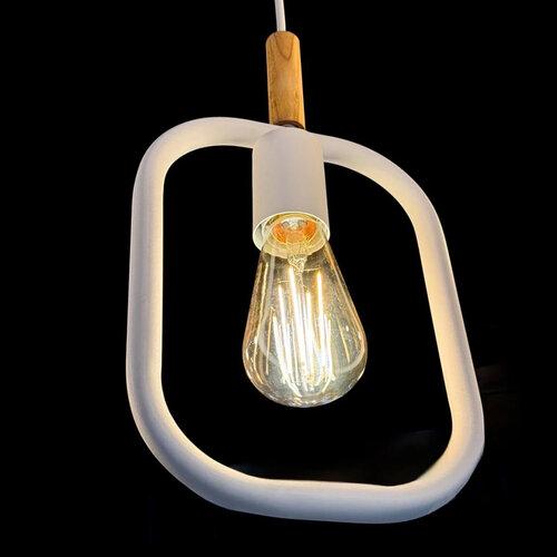 Подвесной светильник ETRON 1-EDR-7601 Kinetic E27 1x40 Вт Белый (70488) - фото 2 Подвесной светильник ETRON 1-EDR-7601 Kinetic E27 1x40 Вт Белый (70488) - фото 2