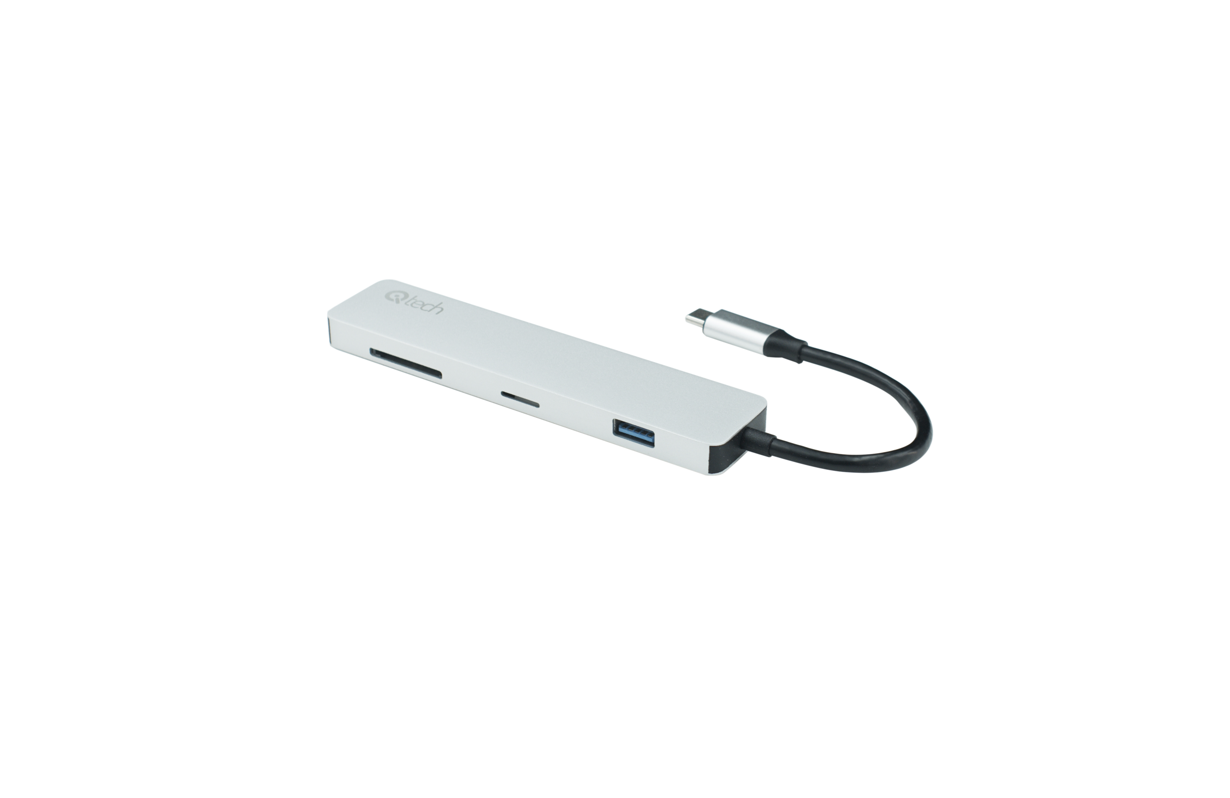 ᐉ USBхаб Qitech Aluminum TypeC Silver (QTHub2c_sl) • Купить в Киеве, Украине • Лучшая цена в