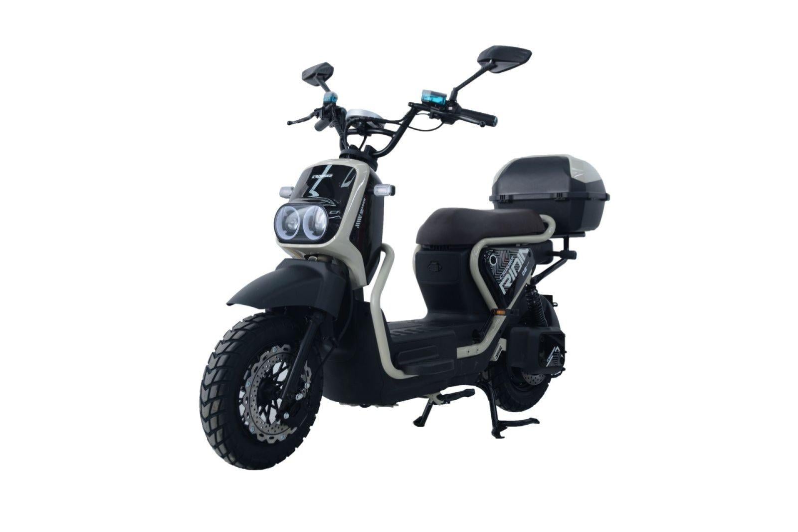 Электроскутер двухместный Crosser CR4 1200W 72V 20Ah с кофр-багажником Серый