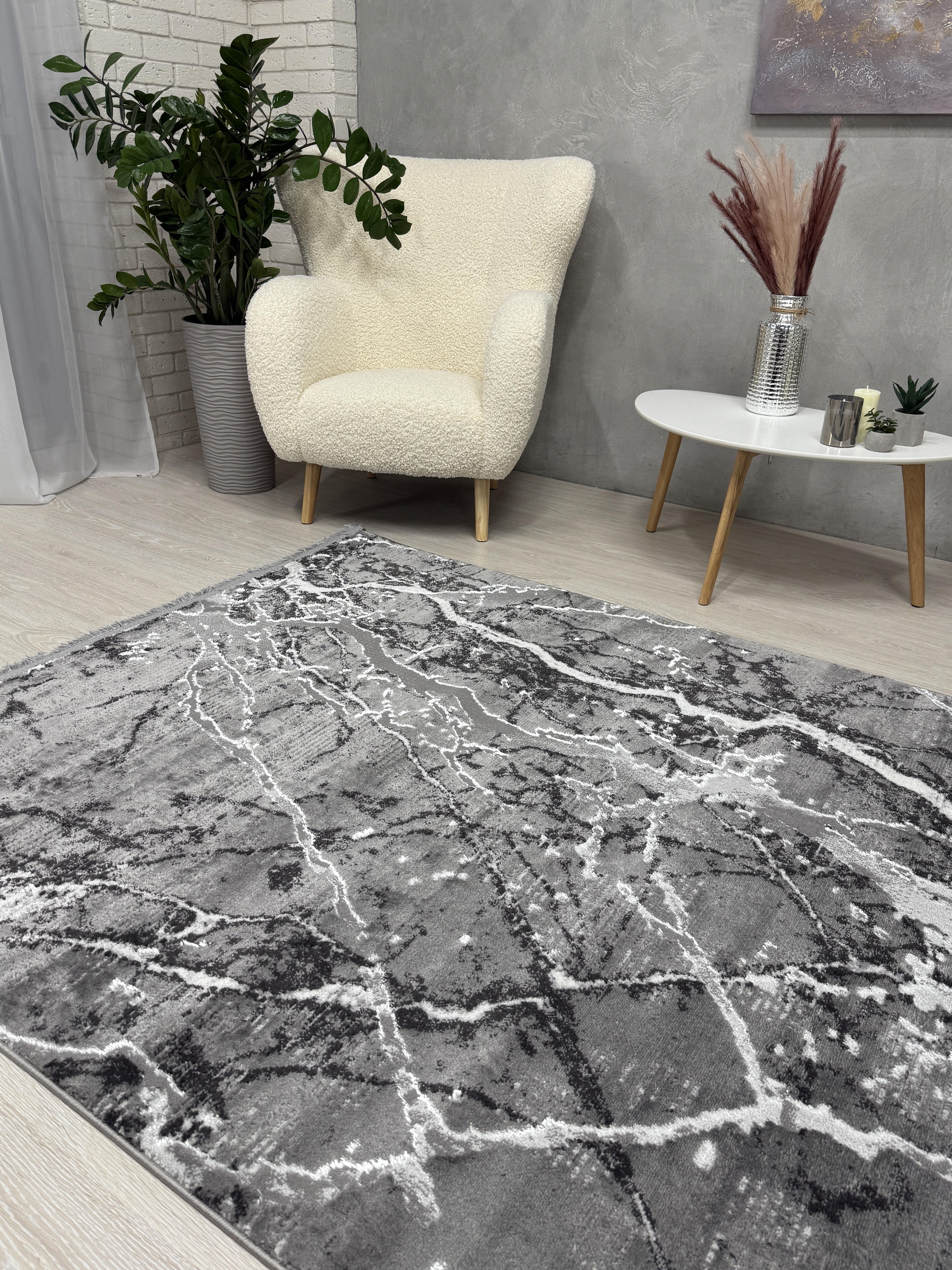 Ковер Mars с невысоким ворсом 200x300 см Антрацитовый (4640AA/KG9) - фото 4