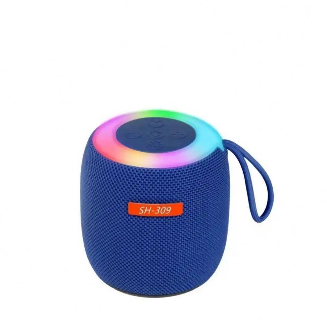 Колонка SH-309 с IPX5 Bluetooth яркой подсветкой и глубоким басом Синий (625338)