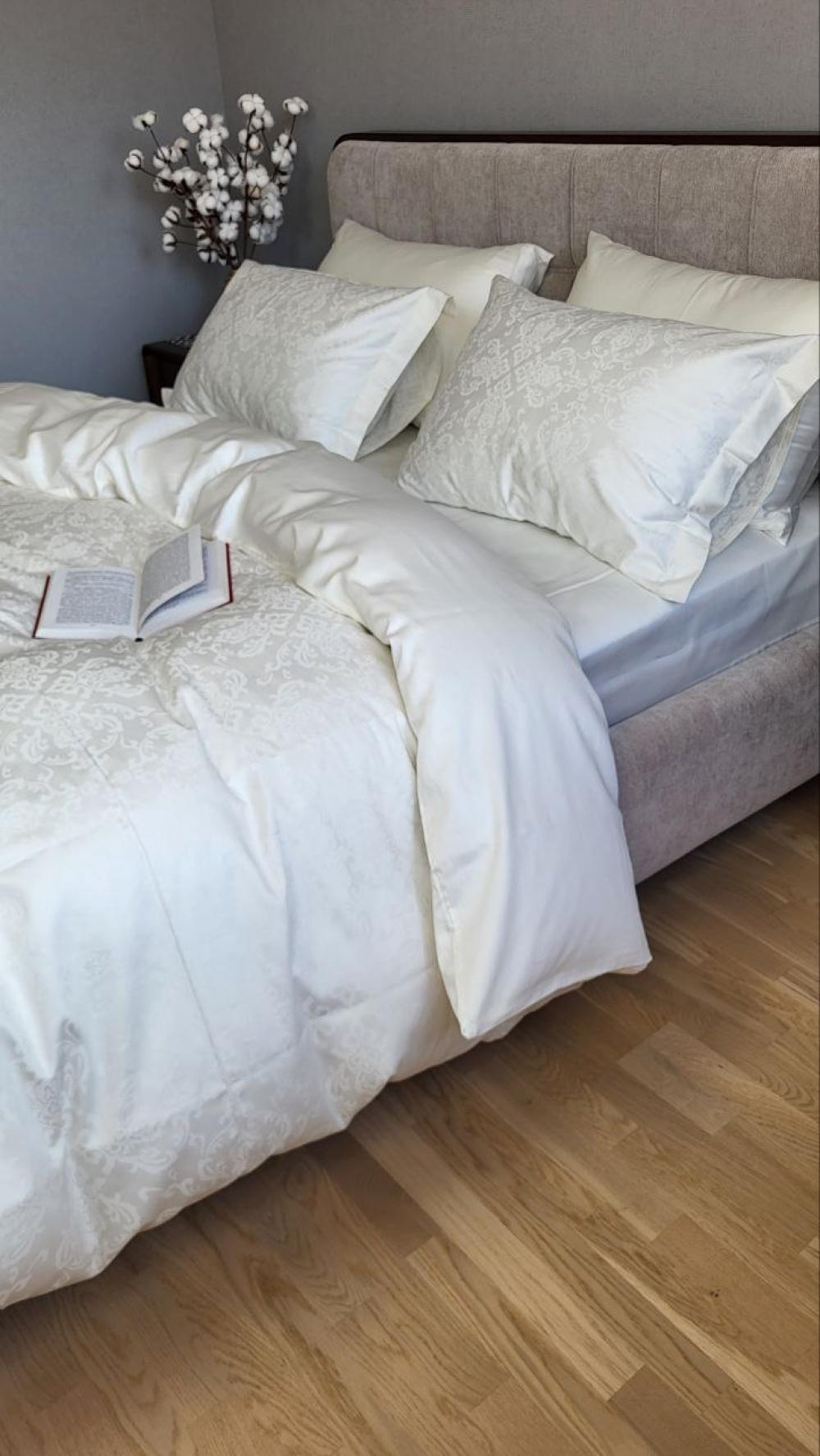 Комплект постельного белья Мир сатин жаккард Premium евро/наволочки 50х70/70х70 см Caspe Ivory (9089) - фото 4 Комплект постельного белья Мир сатин жаккард Premium евро/наволочки 50х70/70х70 см Caspe Ivory (9089) - фото 4