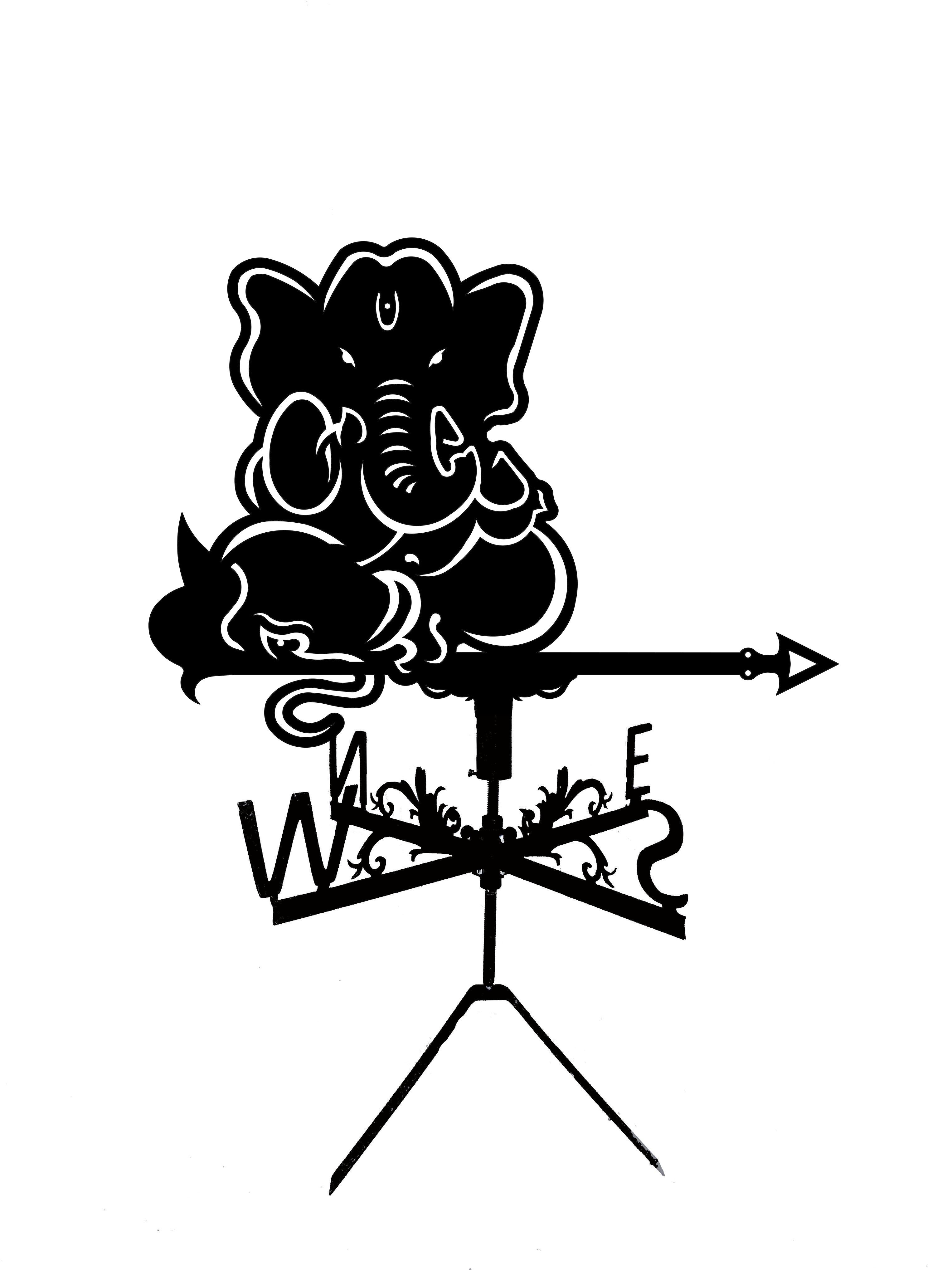 Флюгер на беседку/колодец Слон №2 (27477375)