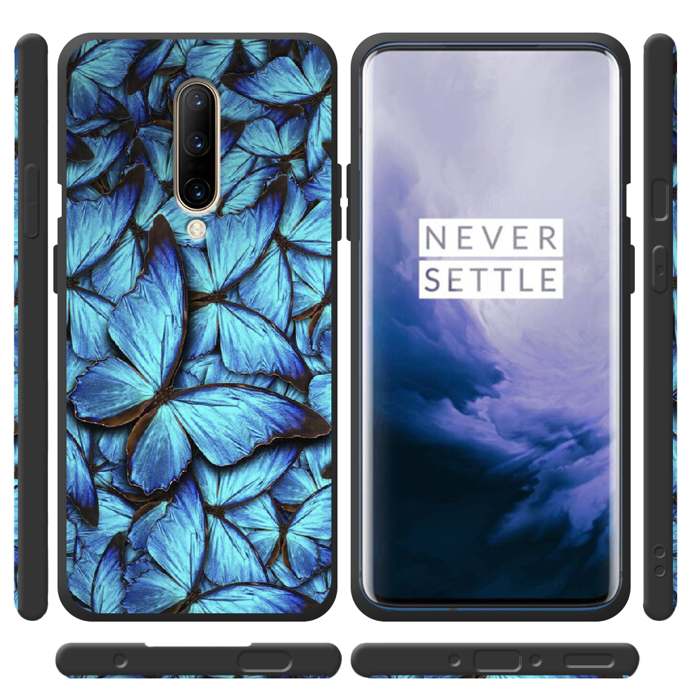 Чохол BoxFace OnePlus 7 Pro Лазурні Метелики Чорний силікон (37257-up1550-44517) - фото 2