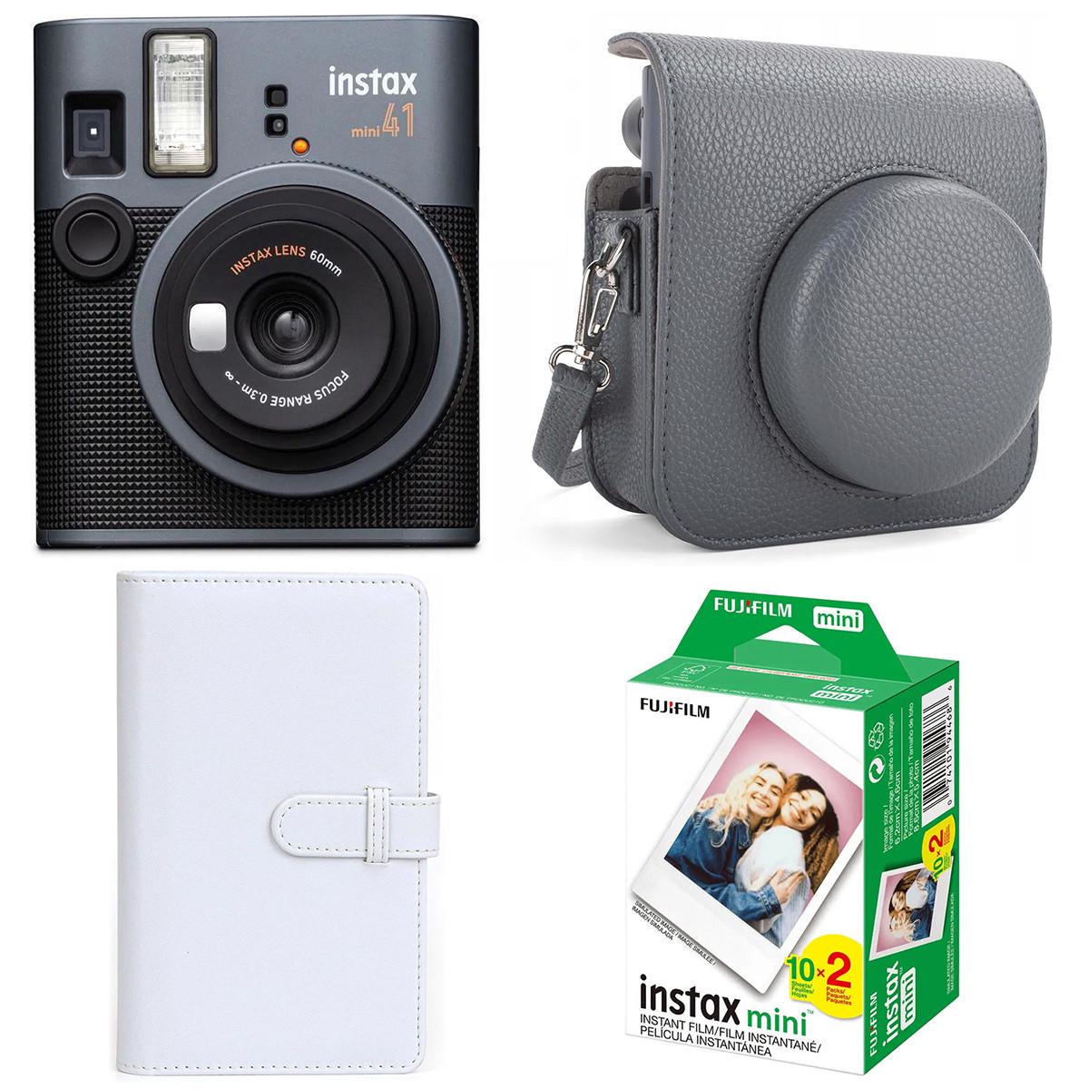 Подарунковий набір фотоапарат Fujifilm Instax Mini 41 фотопапір 20 шт./чохол/фотоальбом на 108 фото Сірий (2728000755)